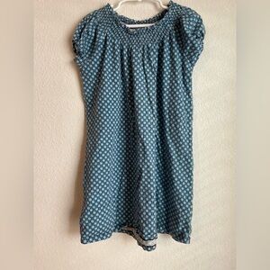 Lands' End Blue Floral Kids Casual Dress size S 7/8